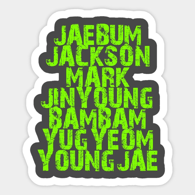 KPOP GOT7 WITH MEMBERS' NAMES Sticker by LySaTee